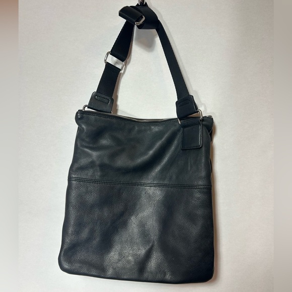 Margot Black Soft Leather 3 Zippered Pocket Crossbody Bag - Picture 3 of 6